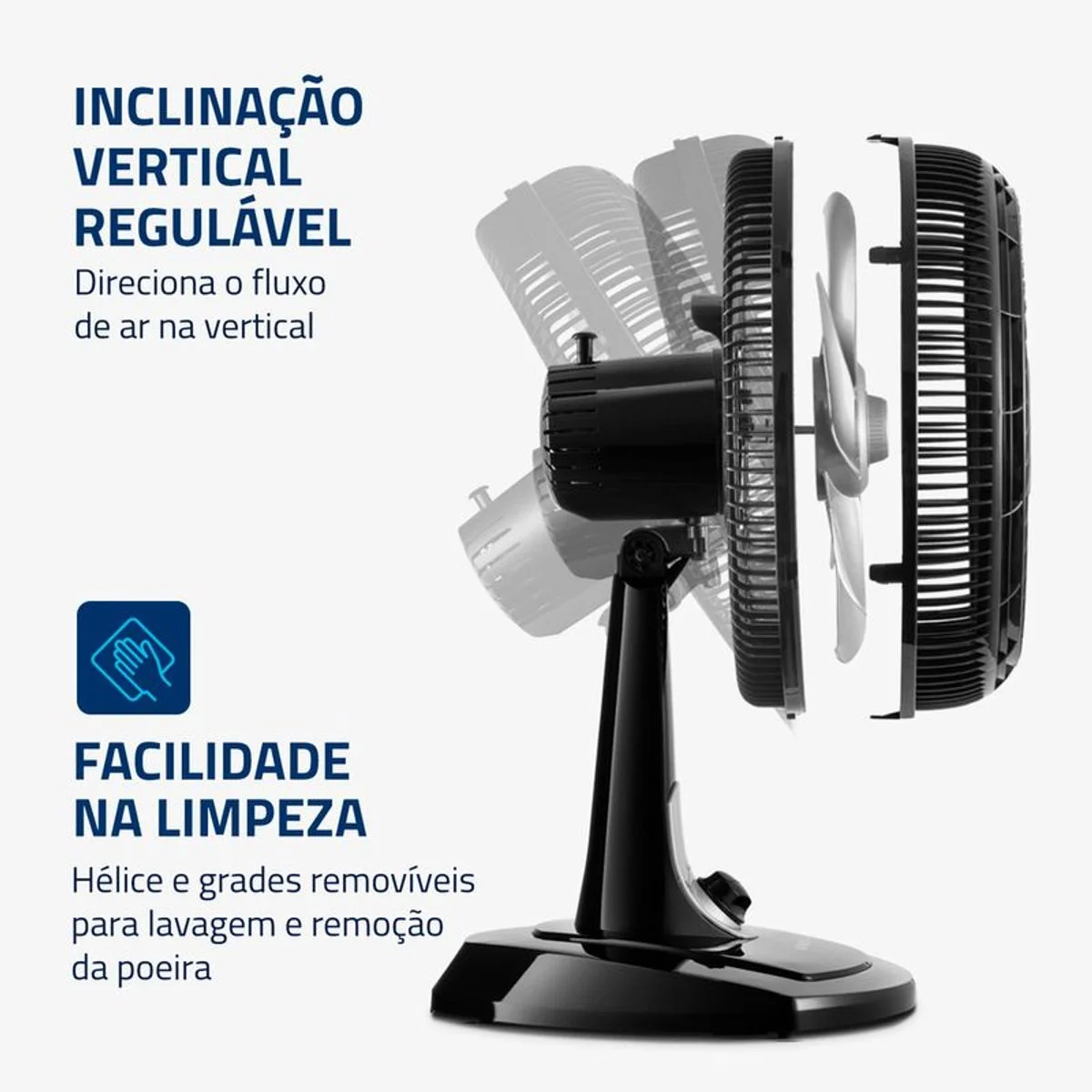 Ventilador de Mesa Mondial Turbo 30cm 6 Pás VT-30-NB 127V - AP / MT