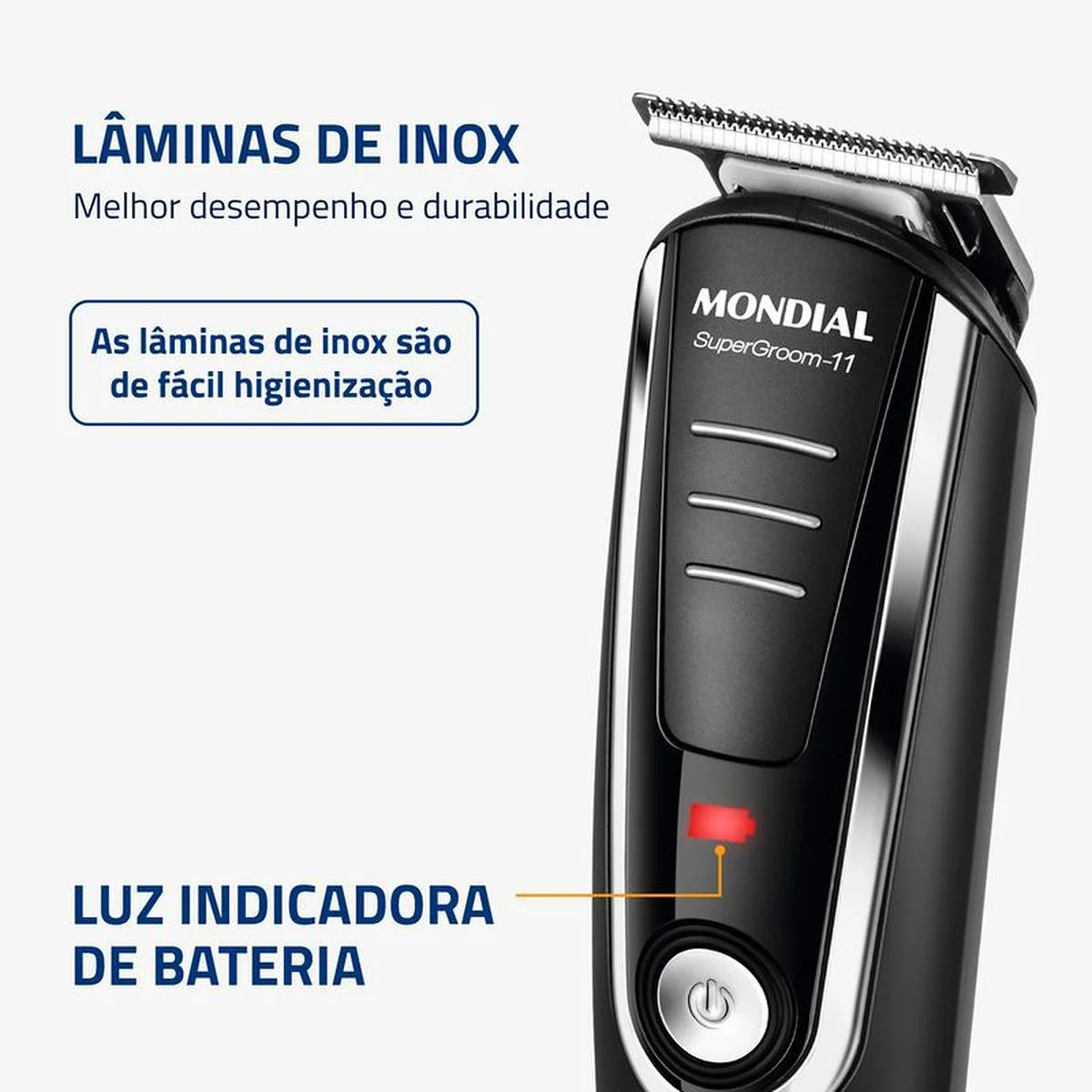 Aparador de Pelos Mondial Super Groom 11 em 1 BG-05 Bivolt - AP / MT