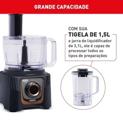 Multiprocessador Arno Multichef MP72 700W 24 Funções Preto 127V - AP / MT