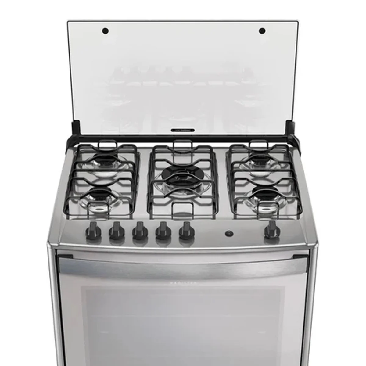 Fogão Atlas Magister Style 5 Bocas Tripla Chama Inox Espelhado Preto - AP / MT