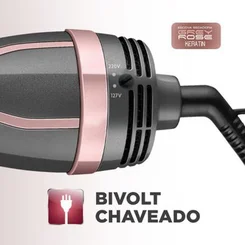 Escova Secadora Mondial Grey Rose Keratin ES-11-BI 1200W Bivolt - AP / MT