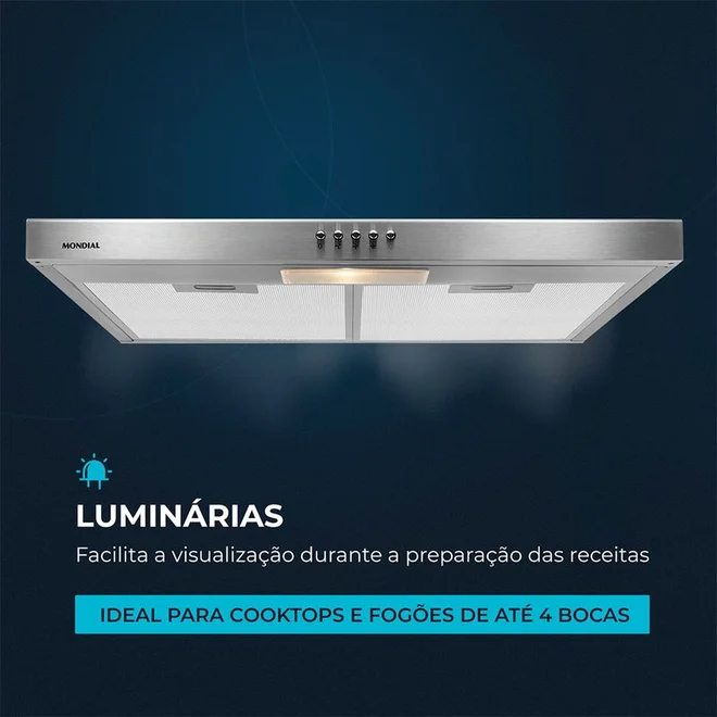 Depurador de Ar Mondial 60cm Inox DP60-01 127V - AP / MT
