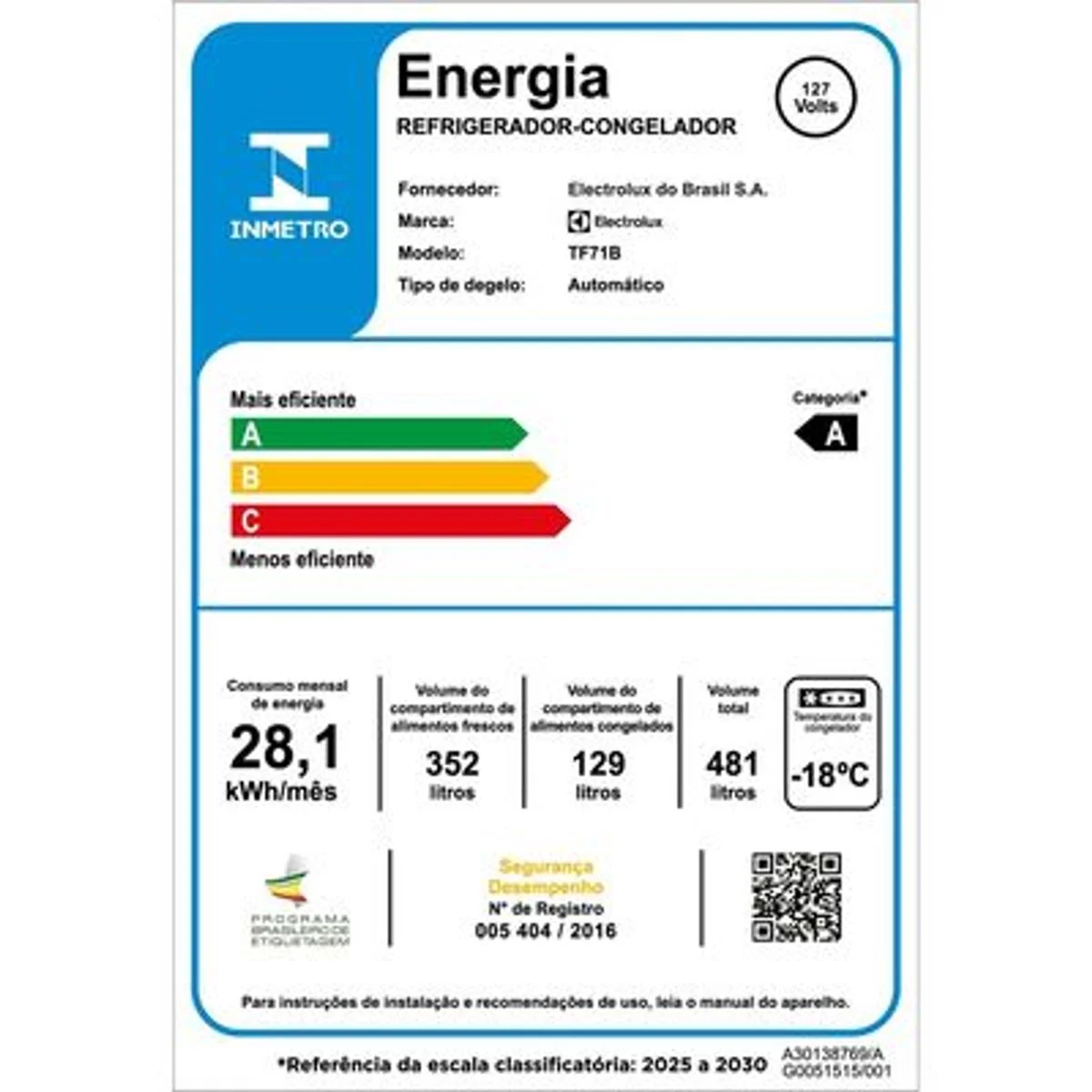 Refrigerador Electrolux Frost Free TF71B 480L Duplex Preto Inox 127V - AP / MT