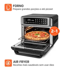 Air Fryer Forno Oven Digital Mondial 25L Preto Inox 2000W AFO-25L-BI 127V - AP / MT