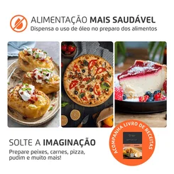 Air Fryer Forno Oven Digital Mondial 25L Preto Inox 2000W AFO-25L-BI 127V - AP / MT