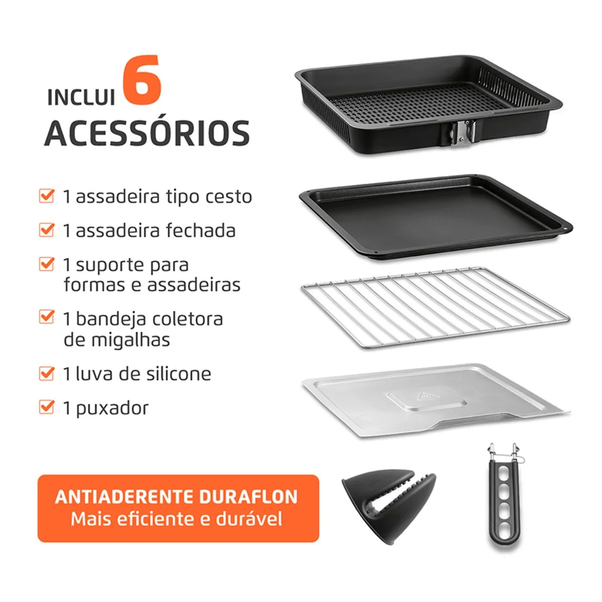 Air Fryer Forno Oven Digital Mondial 25L Preto Inox 2000W AFO-25L-BI 127V - AP / MT