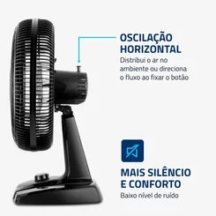 Ventilador de Mesa Mondial Turbo 8 Pás 40cm NVT-40-8P-B 140W Preto 127V - AP / MT