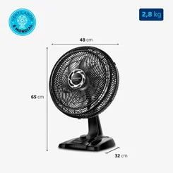 Ventilador de Mesa Mondial Turbo 8 Pás 40cm NVT-40-8P-B 140W Preto 127V - AP / MT