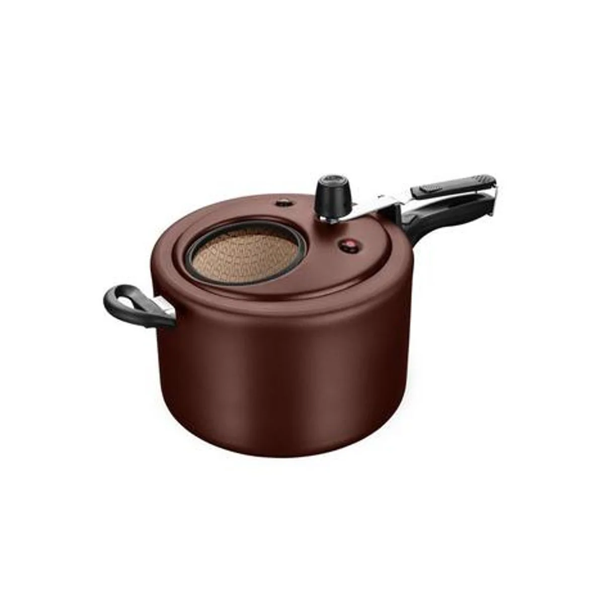 Panela de Pressão MTA Superior 8 Litros com Visor de Vidro Cor Chocolate Fechamento Interno Antiaderente - AP / MT