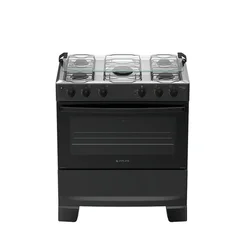 Fogão Atlas Mônaco Plus 5 Bocas Preto Mesa Inox Acendimento Automático - AP / MT