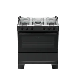 Fogão Atlas Mônaco Plus 5 Bocas Preto Mesa Inox Acendimento Automático - AP / MT