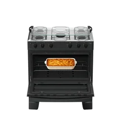 Fogão Atlas Mônaco Plus 5 Bocas Preto Mesa Inox Acendimento Automático - AP / MT
