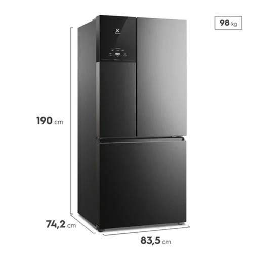 Refrigerador Electrolux Multidoor Efficient 590L Frost Free AutoSense Inverter 3 Portas Black Inox Look IM8B 127V - AP / MT