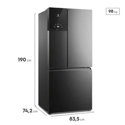 Refrigerador Electrolux Multidoor Efficient 590L Frost Free AutoSense Inverter 3 Portas Black Inox Look IM8B 127V - AP / MT