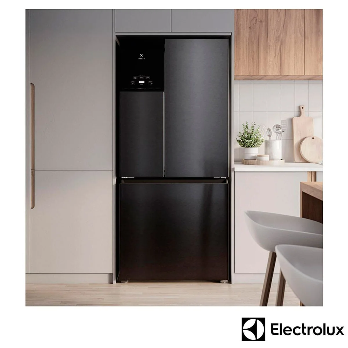 Refrigerador Electrolux Multidoor Efficient 590L Frost Free AutoSense Inverter 3 Portas Black Inox Look IM8B 127V - AP / MT