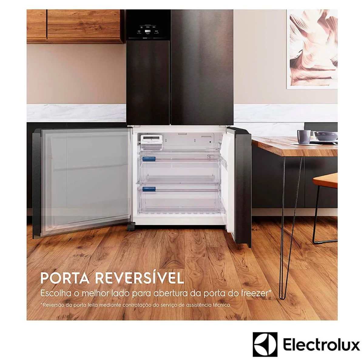 Refrigerador Electrolux Multidoor Efficient 590L Frost Free AutoSense Inverter 3 Portas Black Inox Look IM8B 127V - AP / MT