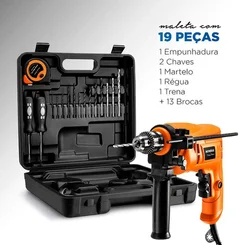 Furadeira de Impacto Mondial FI-RH-01M 650W 127V com Maleta e 19 Acessórios - AP / MT