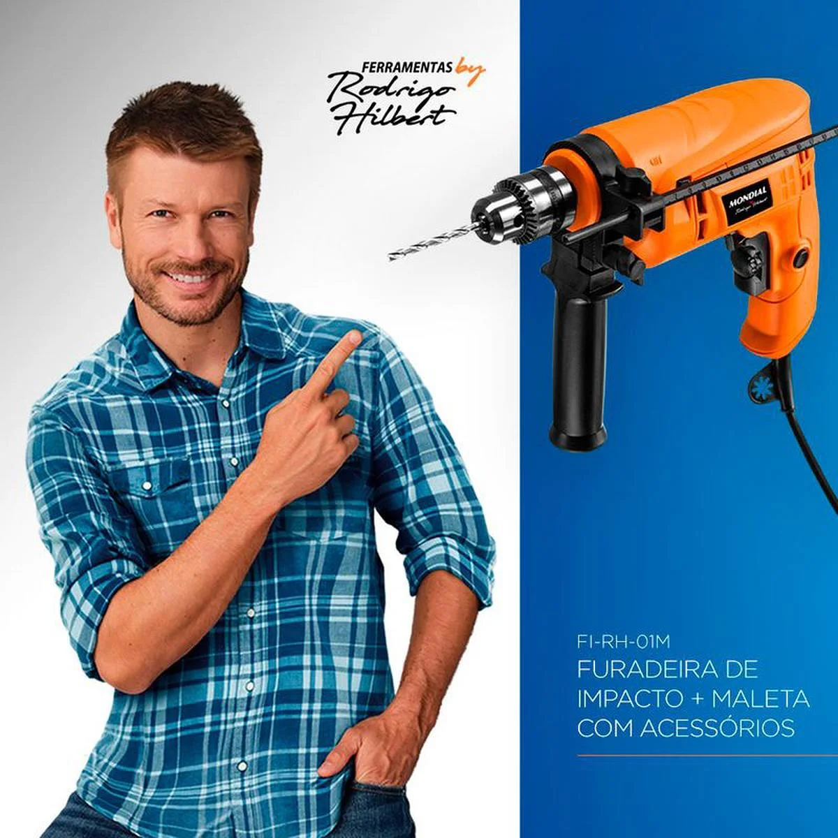 Furadeira de Impacto Mondial FI-RH-01M 650W 127V com Maleta e 19 Acessórios - AP / MT