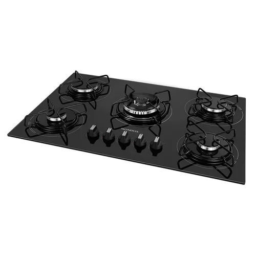 Cooktop a Gás 5 Bocas Tripla Chama Mondial CTG-03 Preto Inox Bivolt - AP / MT