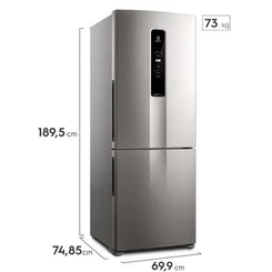 Geladeira Electrolux Frost Free Inverter 490L Efficient AutoSense Inverse Inox Look IB7S 127V - AP / MT
