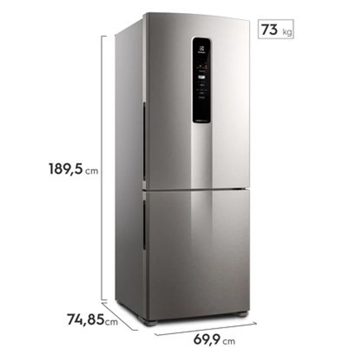 Geladeira Electrolux Frost Free Inverter 490L Efficient AutoSense Inverse Inox Look IB7S 127V - AP / MT