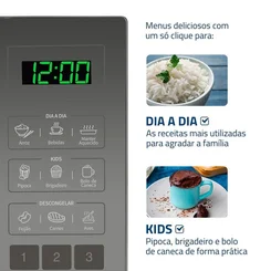 Micro-ondas Mondial MO-02-34-E Espelhado 34L 127V - AP / MT