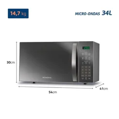 Micro-ondas Mondial MO-02-34-E Espelhado 34L 127V - AP / MT