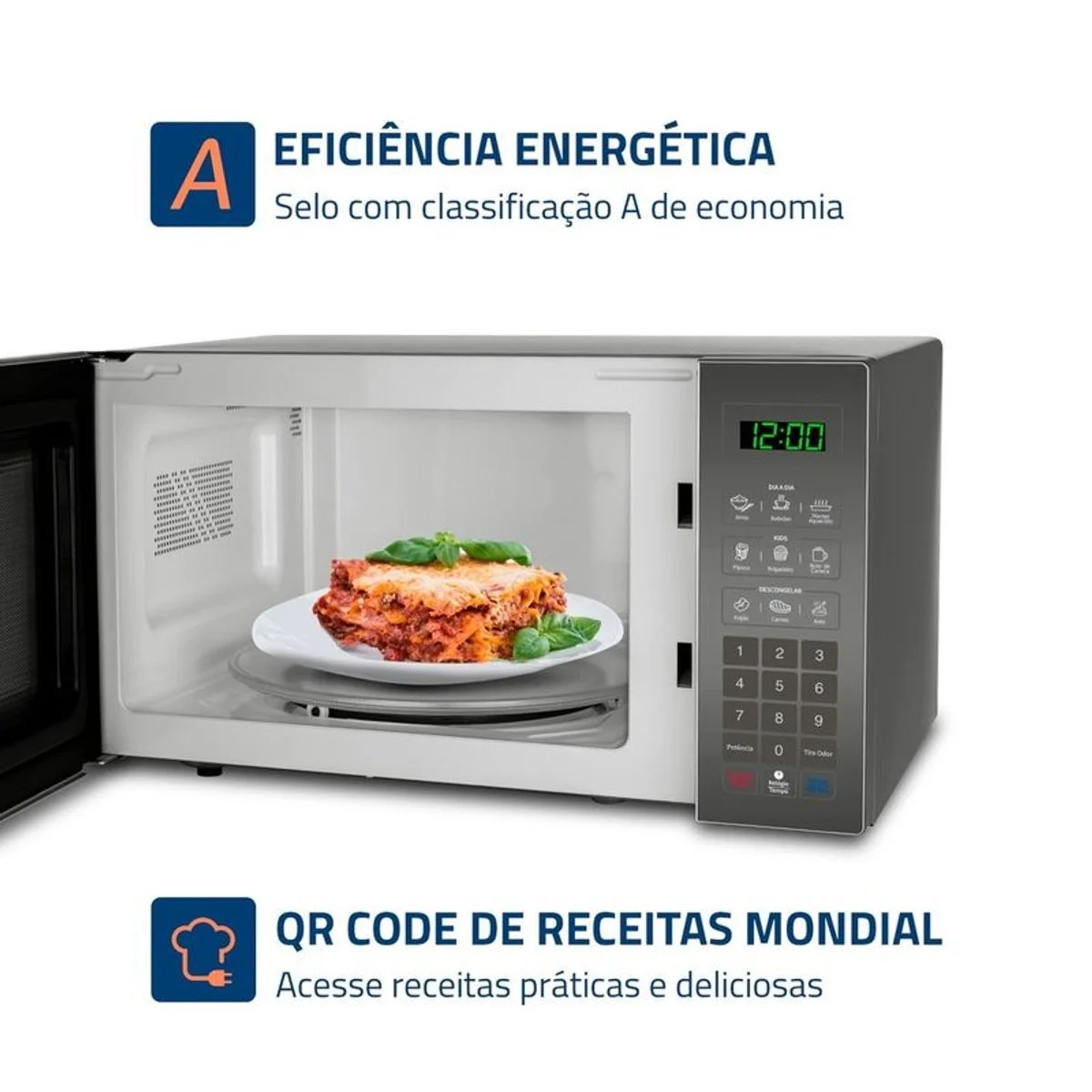 Micro-ondas Mondial MO-02-34-E Espelhado 34L 127V - AP / MT