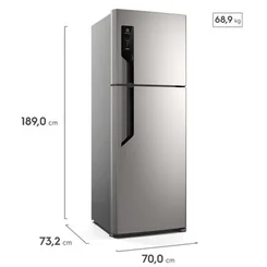 Geladeira Electrolux Frost Free AutoSense 480L Efficient Duplex Inox Look TF71S 127V - AP / MT