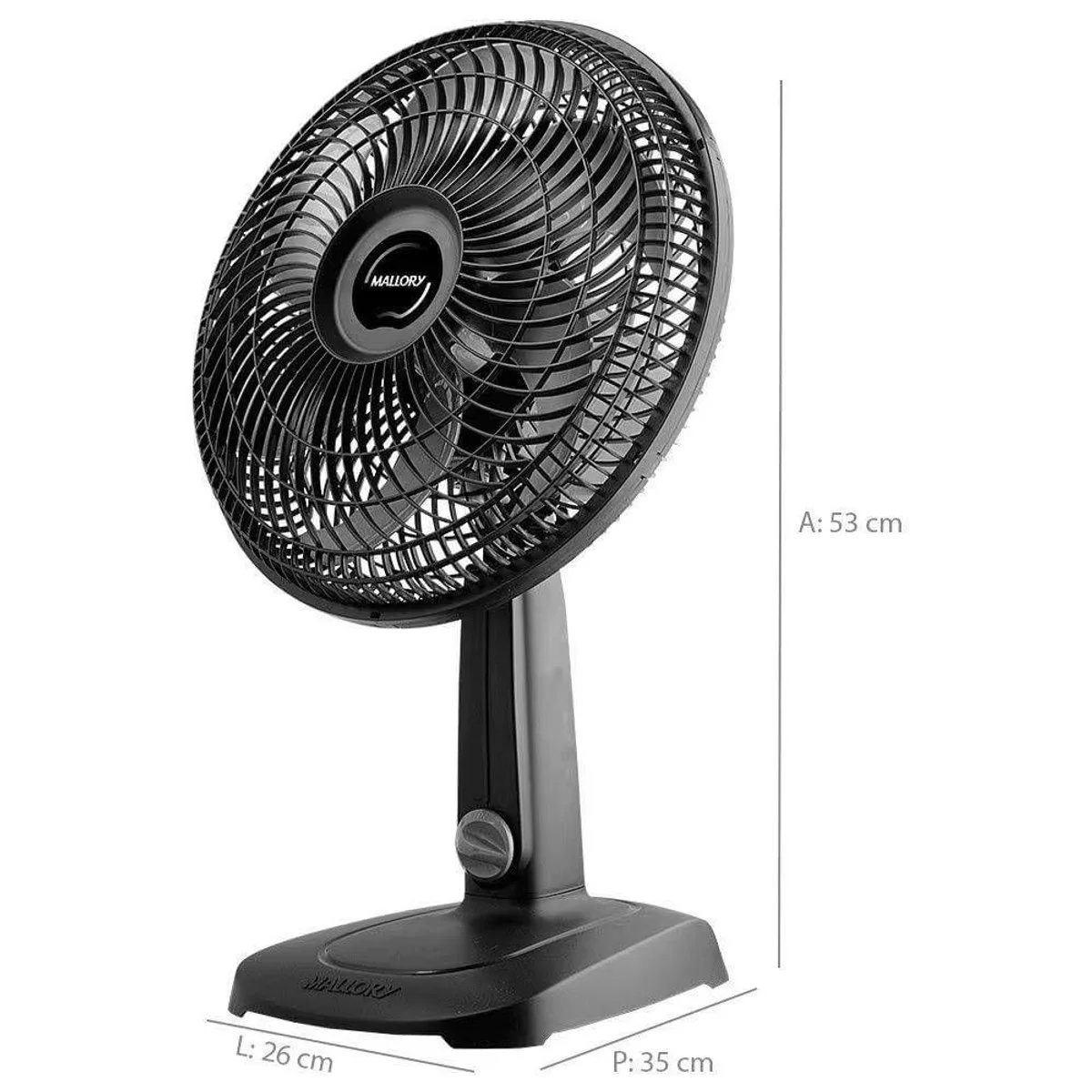 Ventilador de Mesa Mallory Turbo Compact 30cm Preto Grafite 127V - AP / MT