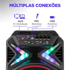 Caixa Amplificada Mondial Connect Lights CM-400 400W RMS Bluetooth Bivolt - AP / MT