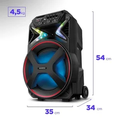 Caixa Amplificada Mondial Connect Lights CM-400 400W RMS Bluetooth Bivolt - AP / MT