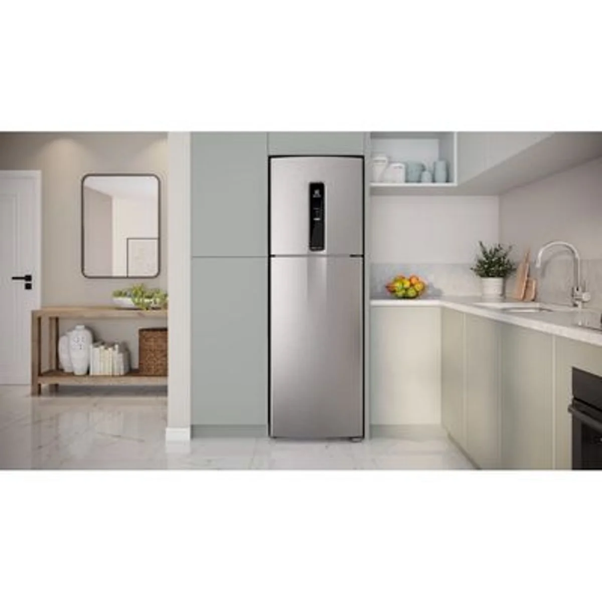 Geladeira Electrolux Frost Free Inverter 410L Efficient AutoSense Inox Look IF46S 127V - AP / MT