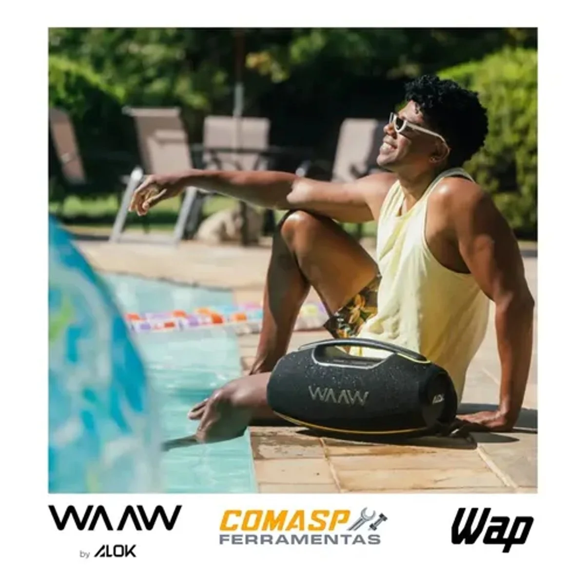 Caixa de Som Bluetooth Boombox WAAW by Alok Hyperboom 1000 WAAW0037 - AP / MT