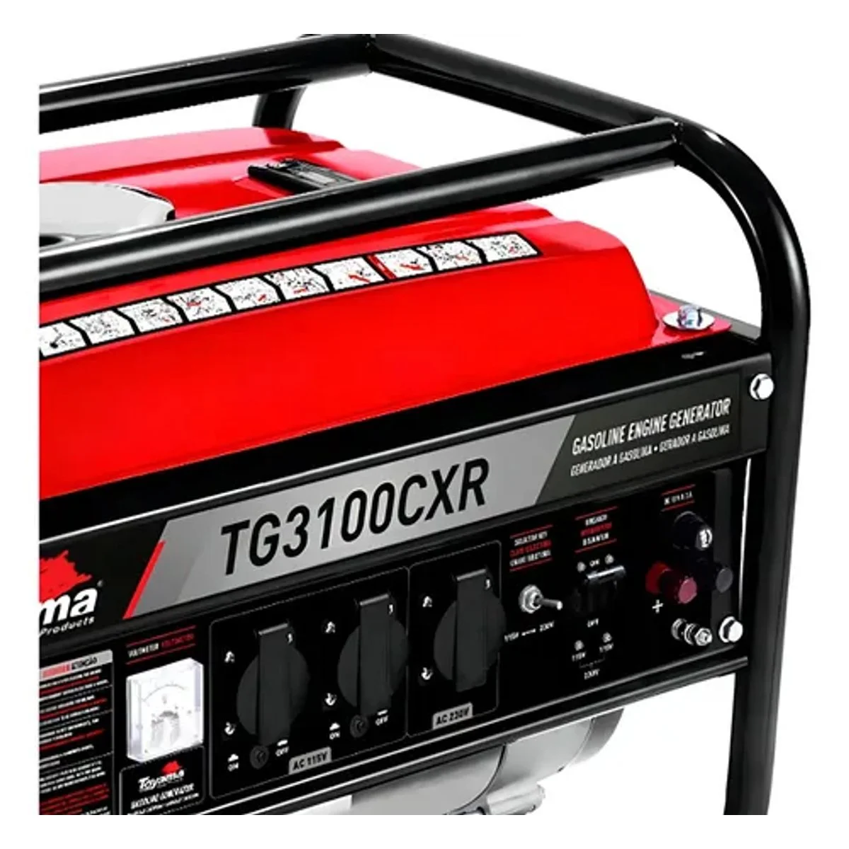 Gerador de Energia a Gasolina Toyama TG3100CXR 3,1 kVA Monofásico Bivolt 115/230V Partida Manual - AP / MT