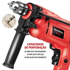 Furadeira de Impacto Mondial Power Tools NFFI-07 650W 3/8" 127V - AP / MT