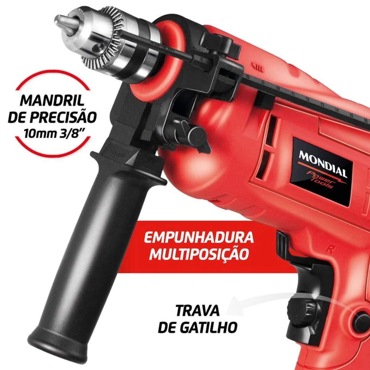 Furadeira de Impacto Mondial Power Tools NFFI-07 650W 3/8" 127V - AP / MT