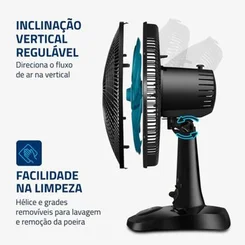 Ventilador de Mesa Mondial Super Power II NVSP-30-AP2 30cm 60W 127V Preto e Azul Petróleo - AP / MT