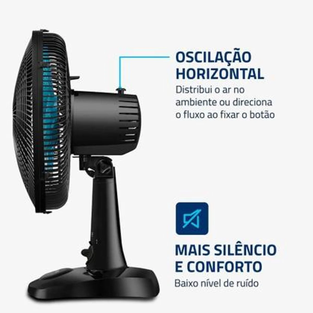 Ventilador de Mesa Mondial Super Power II NVSP-30-AP2 30cm 60W 127V Preto e Azul Petróleo - AP / MT