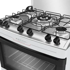 Fogão Mueller MFI5BF 5 Bocas Branco Mesa Inox Tripla Chama Bivolt - AP / MT