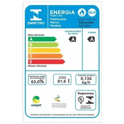 Fogão Mueller MFI5BF 5 Bocas Branco Mesa Inox Tripla Chama Bivolt - AP / MT