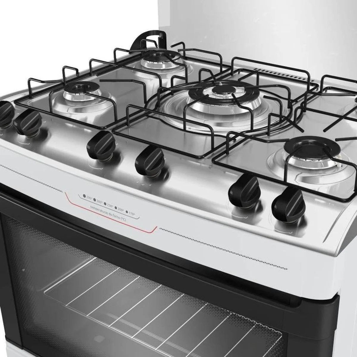 Fogão Mueller MFI5BF 5 Bocas Branco Mesa Inox Tripla Chama Bivolt - AP / MT