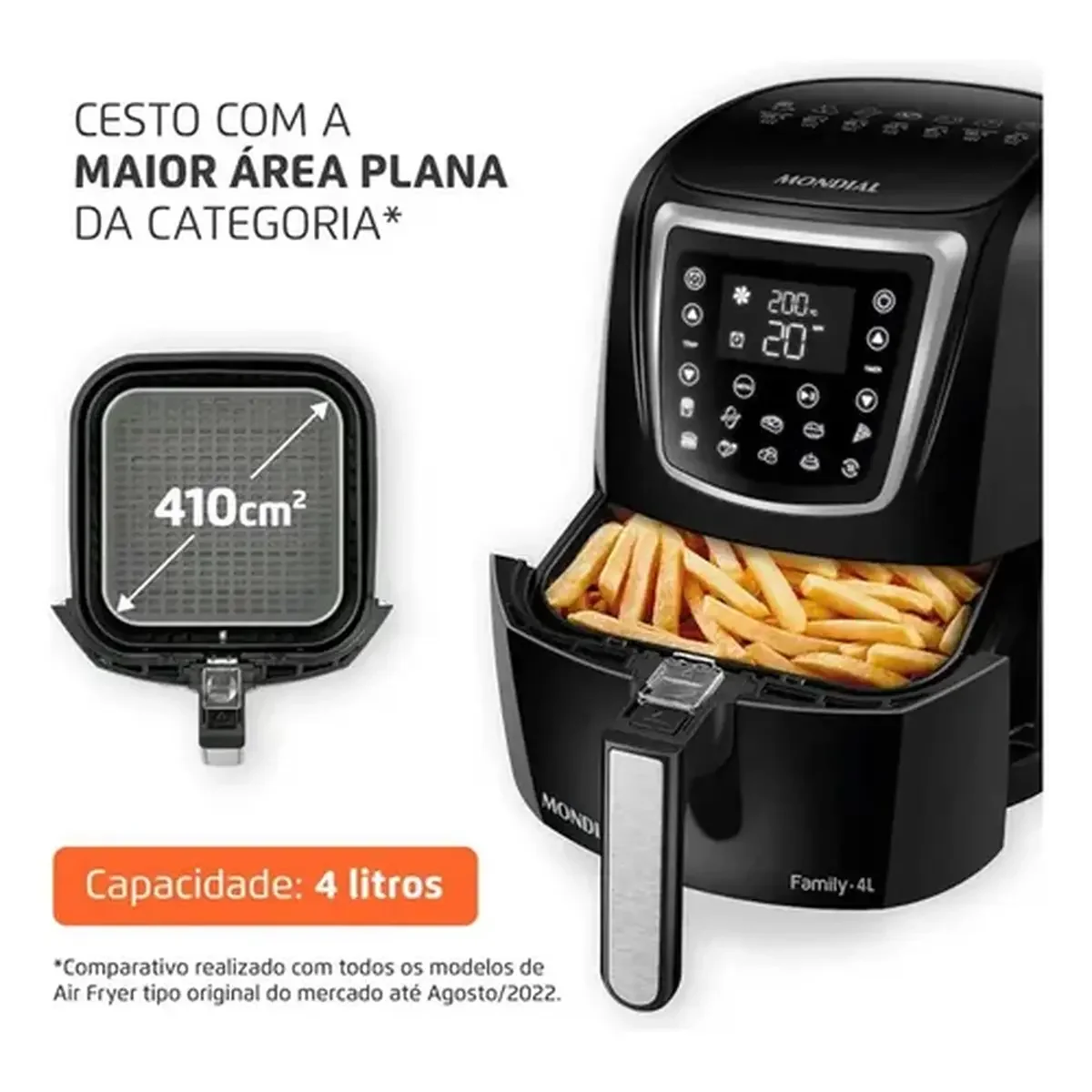 Fritadeira Elétrica Air Fryer Mondial Digital 4 Litros AFN-40-DI 127V - AP / MT