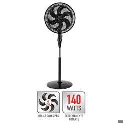 Ventilador de Coluna Arno X-Treme 6 40cm 6 Pás 3 Velocidades Preto 127V - AP / MT
