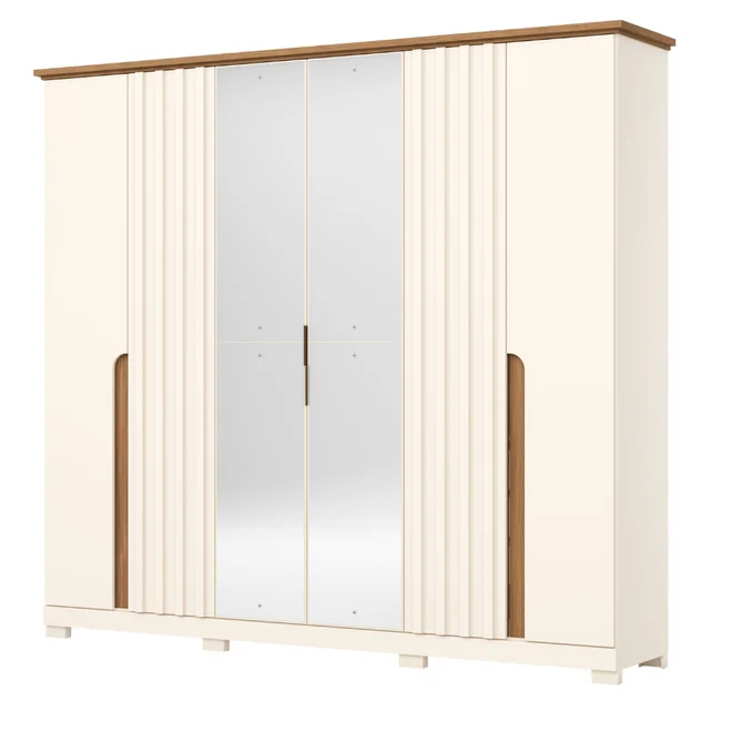 Roupeiro Napoli 6 Portas 6 Gavetas D308-129 Nature/Off White