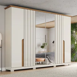 Roupeiro Napoli 6 Portas 6 Gavetas D308-129 Nature/Off White
