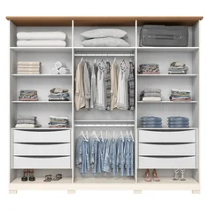 Roupeiro Napoli 6 Portas 6 Gavetas D308-129 Nature/Off White