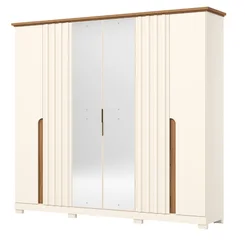 Roupeiro Napoli 6 Portas 6 Gavetas D308-129 Nature/Off White