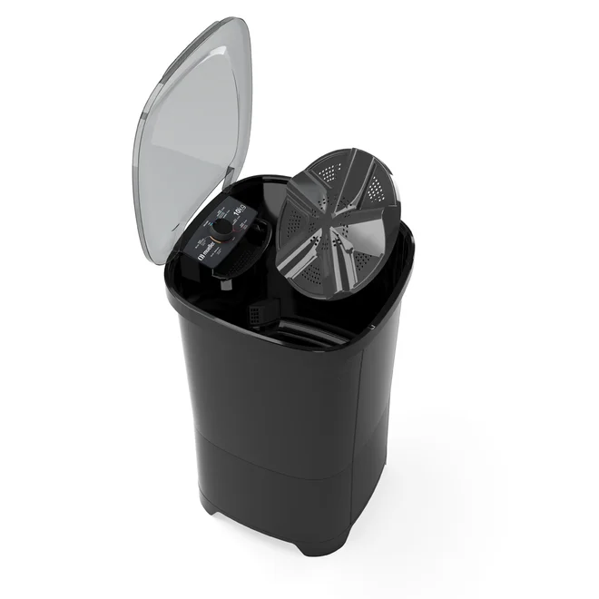 Lavadora de Roupa Tanquinho Semiautomática 10kg MLT10 127v Preto - Mueller