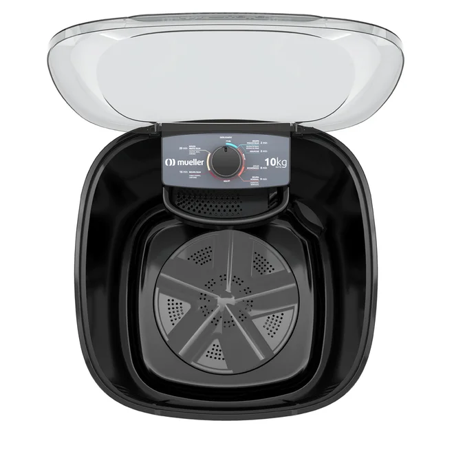 Lavadora de Roupa Tanquinho Semiautomática 10kg MLT10 127v Preto - Mueller